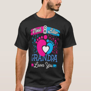 Camiseta Vovô Rosa Ou Azul Ama Sua Revelação De Gênero Bebê