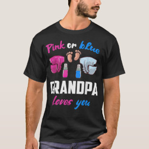 Camiseta Vovô rosa ou azul ama você gay de revelação de gên