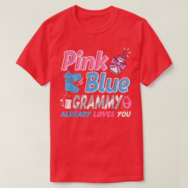Camiseta Vovô Rosa Ou Azul Te Ama A Revelação De Gênero De  (Frente do Design)