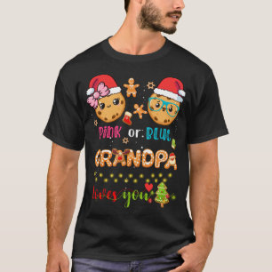 Camiseta Vovô Rosa Ou Azul Te Ama Cookies De Natal G