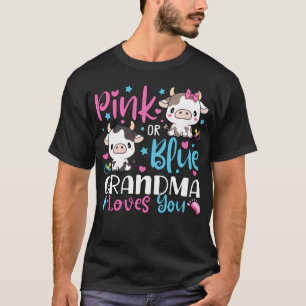 Camiseta Vovó Rosa Ou Azul Te Ama Dando Presentes Homens De