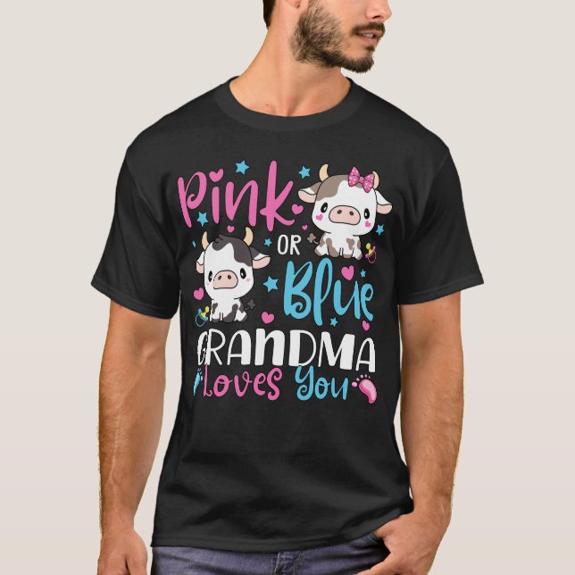Camiseta Vovó Rosa Ou Azul Te Ama Dando Presentes Homens De (Frente)