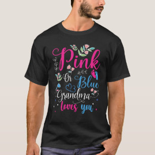 Camiseta Vovó Rosa Ou Azul Te Ama Festa De Revelação De Gên