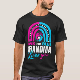 Camiseta Vovó Rosa Ou Azul Te Ama Festa De Revelação De Gên