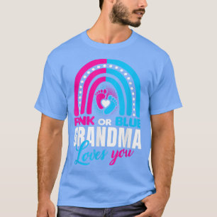 Camiseta Vovó Rosa Ou Azul Te Ama Festa De Revelação De Gên