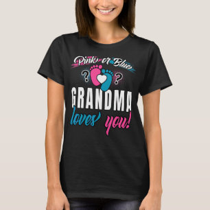 Camiseta Vovó Rosa Ou Azul Te Ama O Futuro Gende Vovó