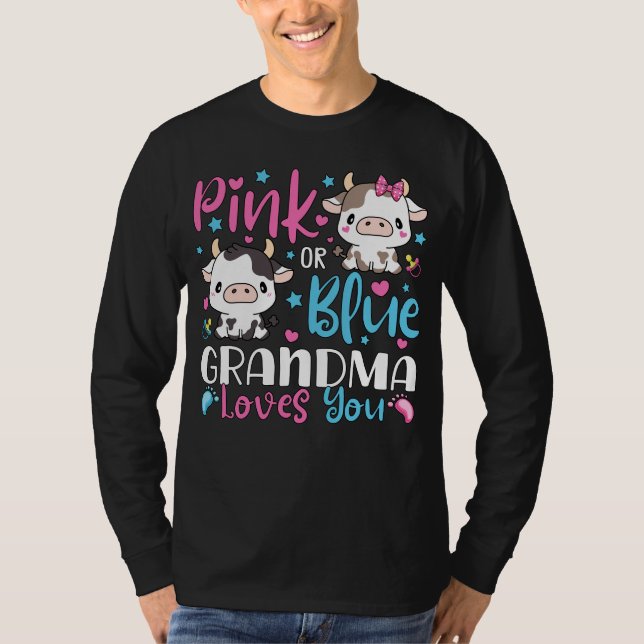 Camiseta Vovó Rosa Ou Azul Te Ama Presente Vaca Nd (Frente)