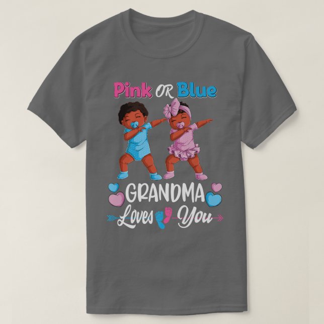 Camiseta Vovó Rosa Ou Azul Te Ama Sexo Negra (Frente do Design)