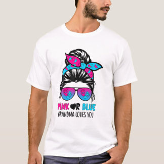 Camiseta Vovó Rosa Ou Azul Te Ama Uma Genda De Cabelo Arroa