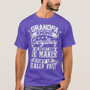 Camiseta Vovô Sabe Tudo De Engraçado Para O Dia de os pais
