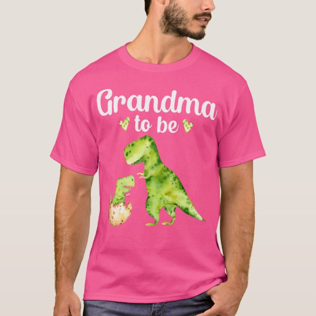 Camiseta Vovó Ser Chá de fraldas De Dinossauro T-Rex (Frente)