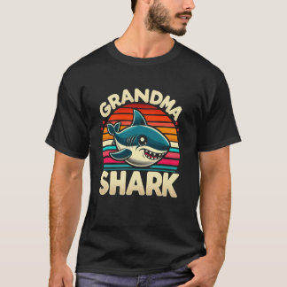 Camiseta Vovó Shark Engraçado Família de Combinação de Tuba