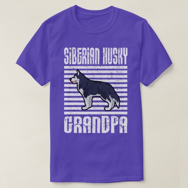 Camiseta Vovô Siberiano Husky Dogs Orgulhosos (Frente do Design)