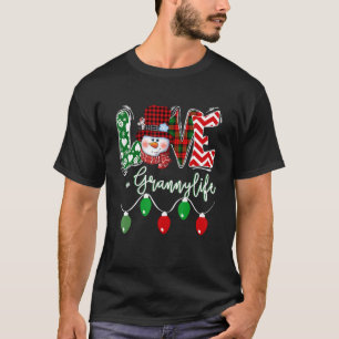Camiseta Vovó Snowman Adorava vovó Vida Natal Planície Verm