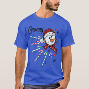 Camiseta Vovó Snowman Candy Cane Natal Xmas Engraçado