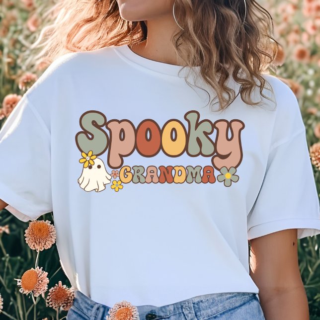 Camiseta Vovó Spooky Retro Halloween Matching Family (Criador carregado)