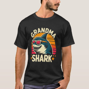 Camiseta Vovó Tubarão Tubarão Engraçado Família Combinando