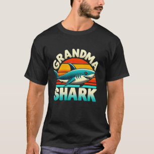 Camiseta Vovó Tubarão Tubarão Engraçado Família Combinando