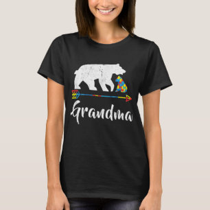 Camiseta Vovó Ursa Autismo Consciência Orgulhosa Autismo Mã