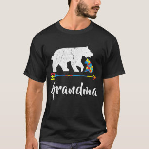Camiseta Vovó Ursa Autismo Consciência Orgulhosa Autismo Mã