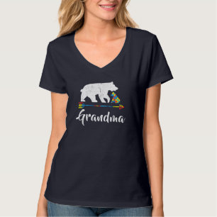 Camiseta Vovó Ursa Autismo Consciência Orgulhosa Autismo Mã