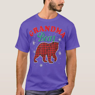 Camiseta Vovó Ursa Xadrez Vermelha Engraçada