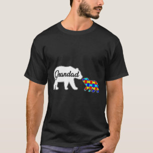 Camiseta Vovô Urso Autismo Consciência Amor Família Suporte