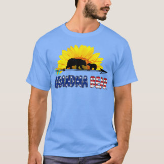 Camiseta Vovó Urso Bandeira Flor Julho De 4