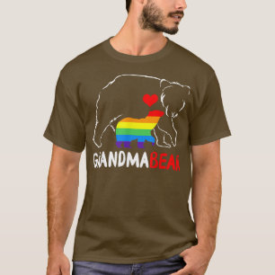 Camiseta Vovó Urso Orgulhoso Mamãe Rainbow Orgulho LGBT Mot
