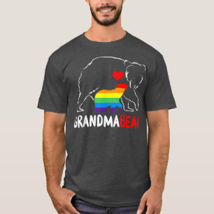 Camiseta Vovó Urso Orgulhoso Mamãe Rainbow Orgulho LGBT Mot