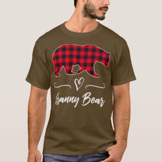 Camiseta Vovó Urso Vermelho Buffalo Cheque Xadrez Divertido