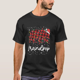 Camiseta Vovô Urso Vermelho Xadrez Natal Feliz Pajama Xma