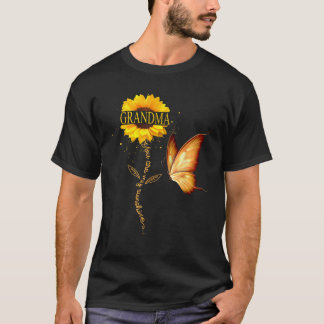 Camiseta Vovó Você É Minha Borboleta Sunshine Girassol Mo