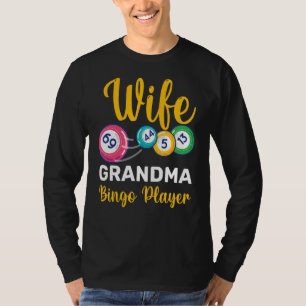 Camiseta Vovô Vovó Bingo Player Bingo Caller Lottery Nan