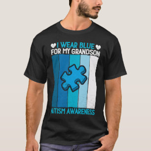Camiseta Vovó Vovô Eu Uso Azul Pelo Meu Neto Autismo