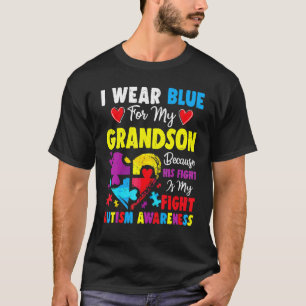 Camiseta Vovó Vovô Eu Uso Azul Pelo Meu Neto Autismo