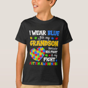 Camiseta Vovô Vovô, Visto Azul Para Meu Avô Autismo
