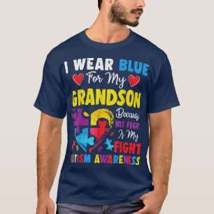Camiseta Vovô Vovô, Visto Azul Para Meu Avô Autismo