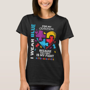 Camiseta Vovô Vovô, Visto Azul Para Meu Avô Autismo