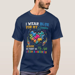 Camiseta Vovô Vovô, Visto Azul Para Meu Avô Autismo