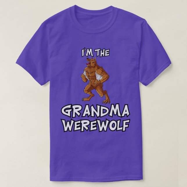 Camiseta Vovó Werewolf Halloween Correspondendo Figurino Fa (Frente do Design)