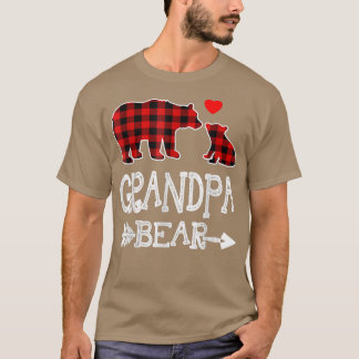 Camiseta Vovô Xadrez Vermelho Urso Natal Pajama Corresponde