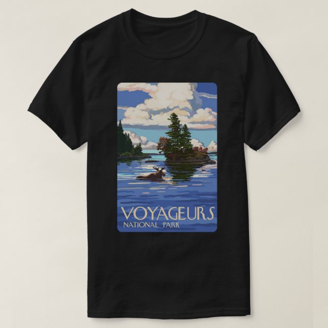Camiseta Voyageurs National Park Minnesota, EUA Viagem Deca (Frente do Design)