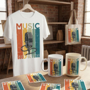 CAMISETA VOZ ALMA DESIGN DE MÚSICA VINTAGE
