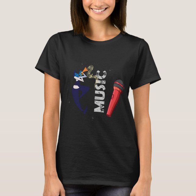 Camiseta Voz da Cidade - Música Urbana e Design de Microfon (Frente)