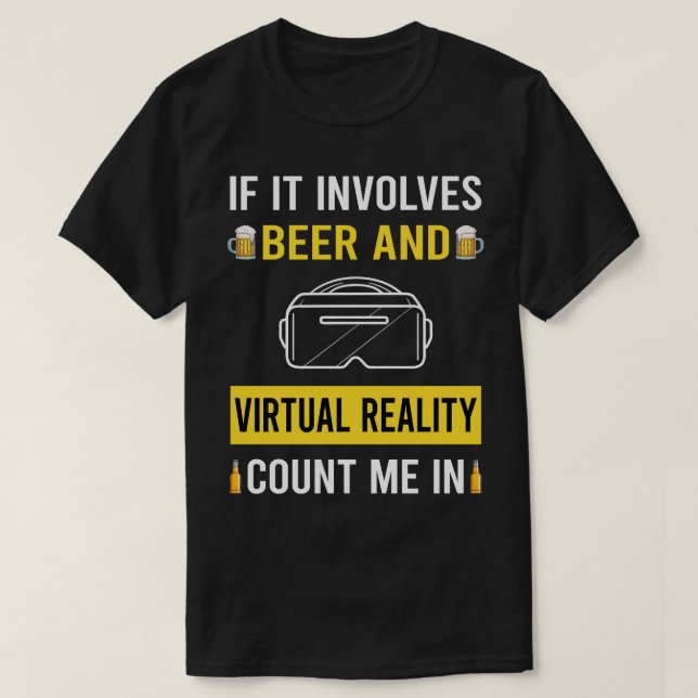 Camiseta VR de Realidade Virtual e Cerveja (Frente do Design)