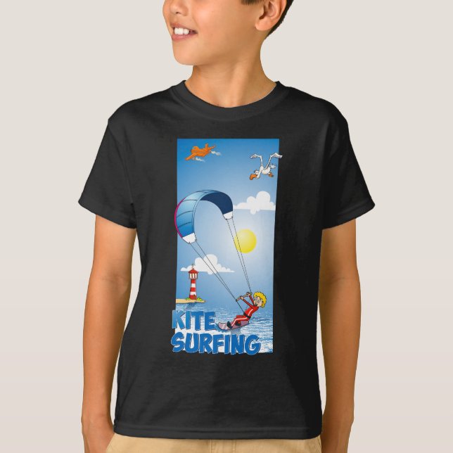 Camiseta Vrolijke kite surfing. (Frente)
