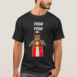 Camiseta Vrom Vrom Gato Louco Corrida de Moto Feline Legal