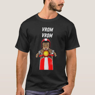 Camiseta Vrom Vrom Gato Louco Corrida de Moto Feline Legal