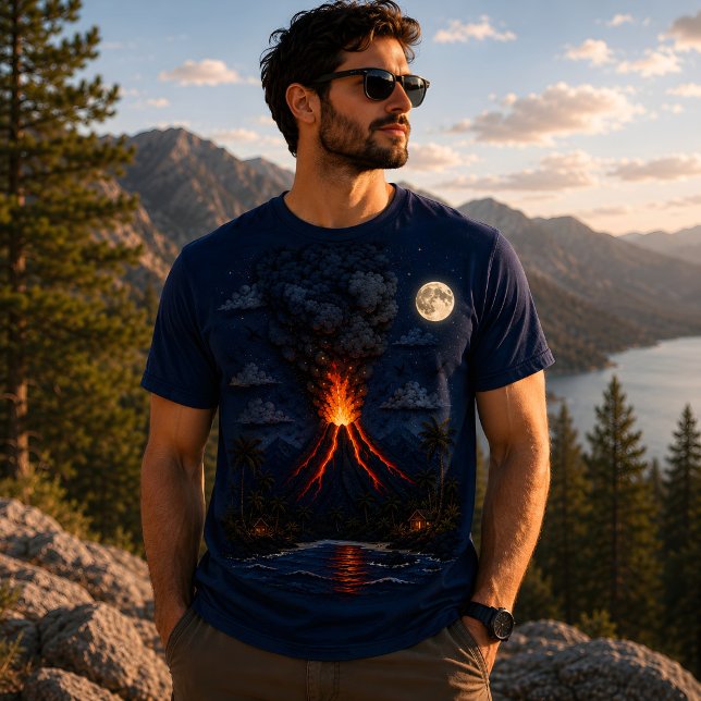 Camiseta Vulcão ao Luar (Criador carregado)